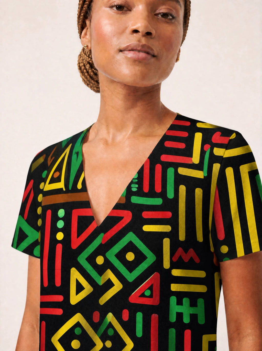 "Nairobi" V Neck Midi Dress Promo