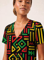 "Nairobi" V Neck Midi Dress Promo