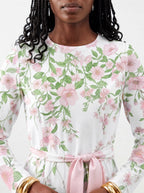 "Chanua" Long Sleeve Midaxi Dress — three-quarter view on model