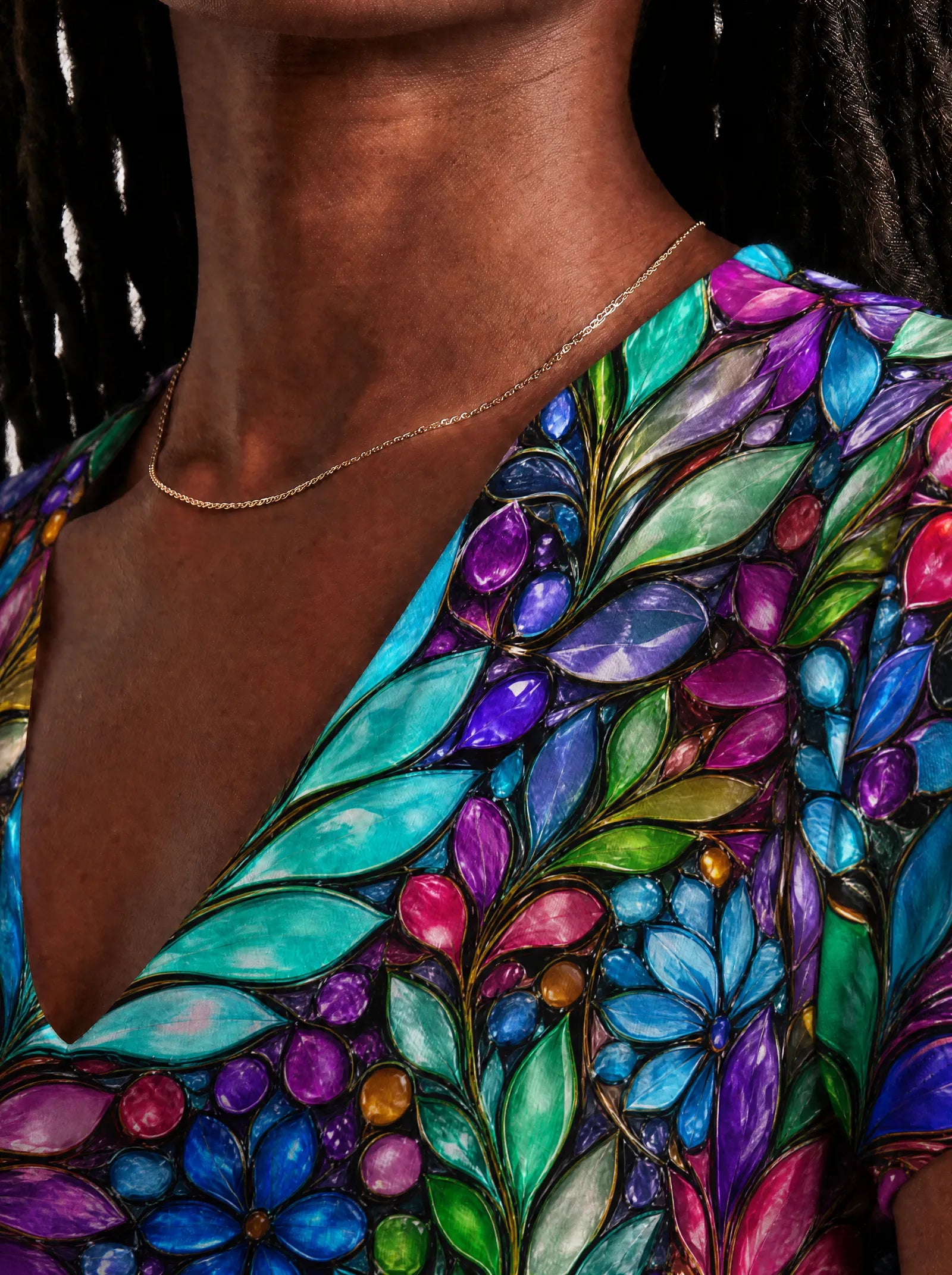 "Upinde" V Neck Midi Dress