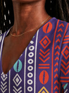 "Oshun Zamani" V Neck Midi Dress