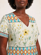 "Alizeti" V Neck Midi Dress Promo