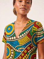"Taji" V Neck Midi Dress Promo