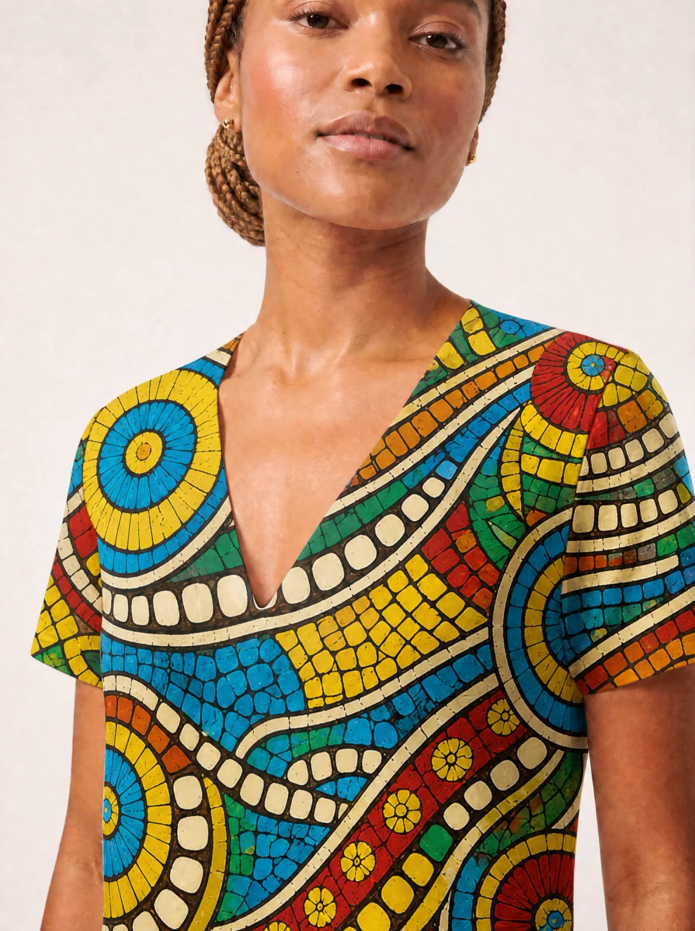 "Taji" V Neck Midi Dress Promo