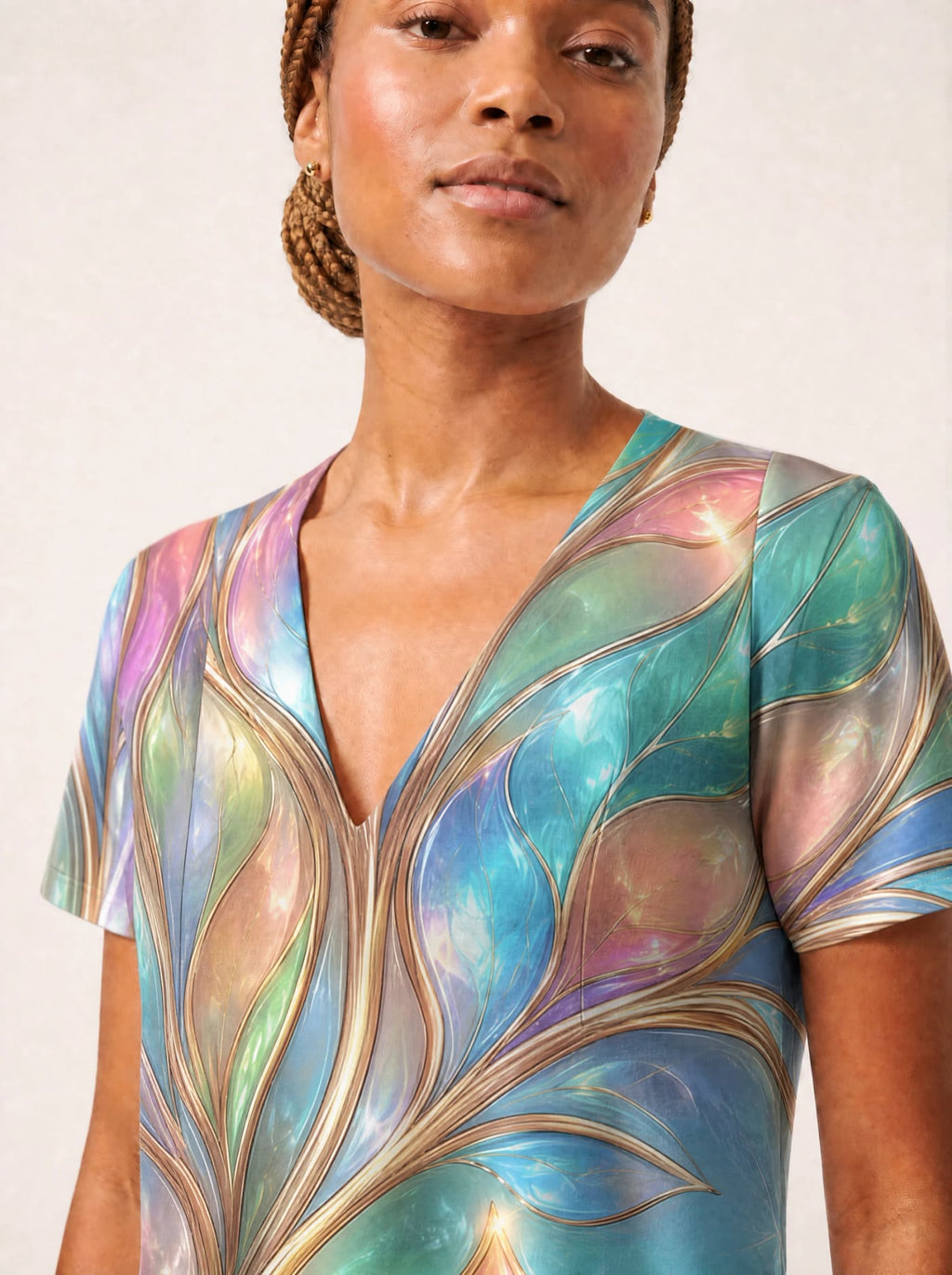 "Almasi" V Neck Midi Dress Promo