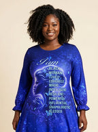 Black Woman Loved Long Sleeve Maxi Dress