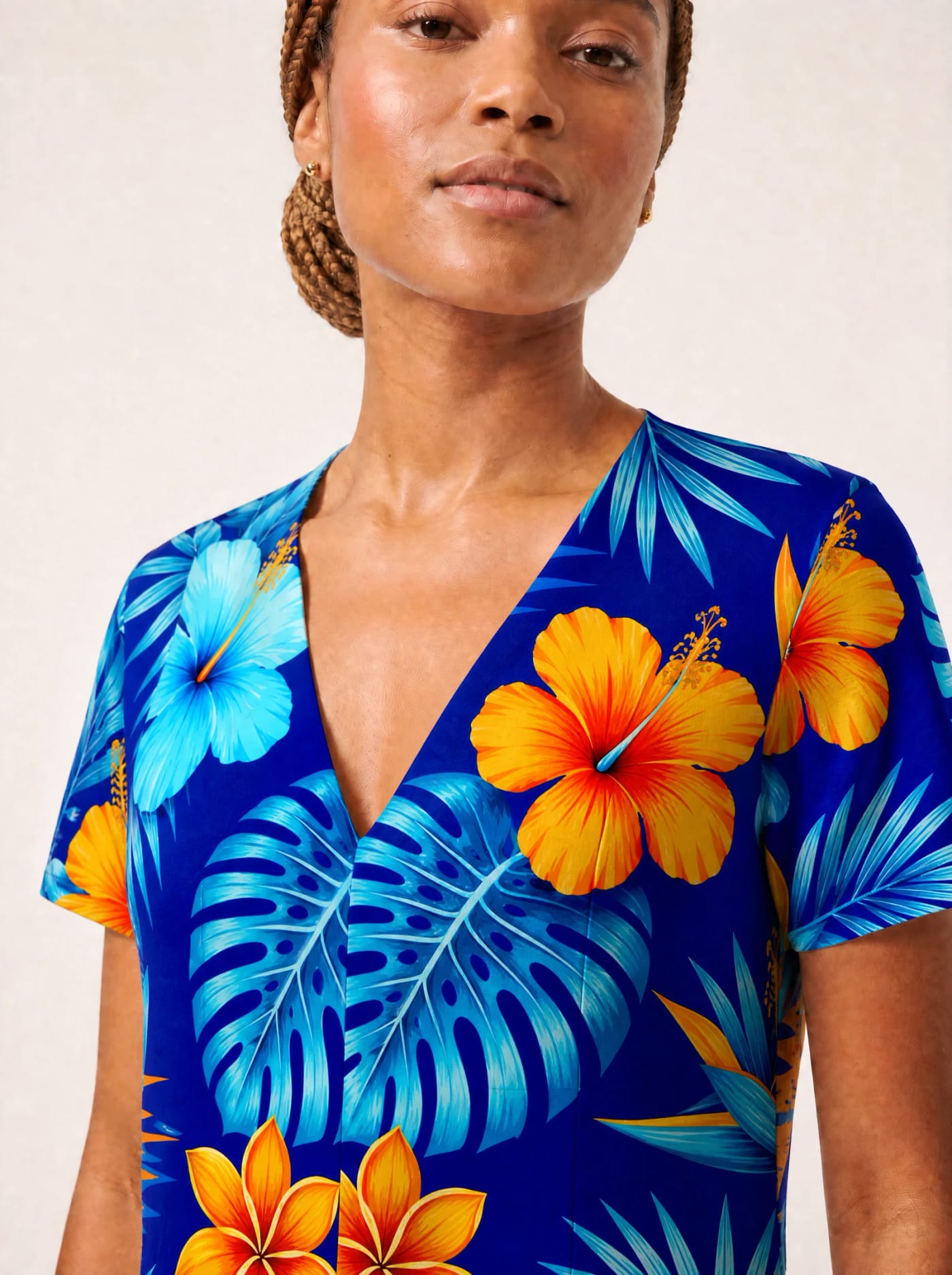 "Maua" V Neck Midi Dress Promo