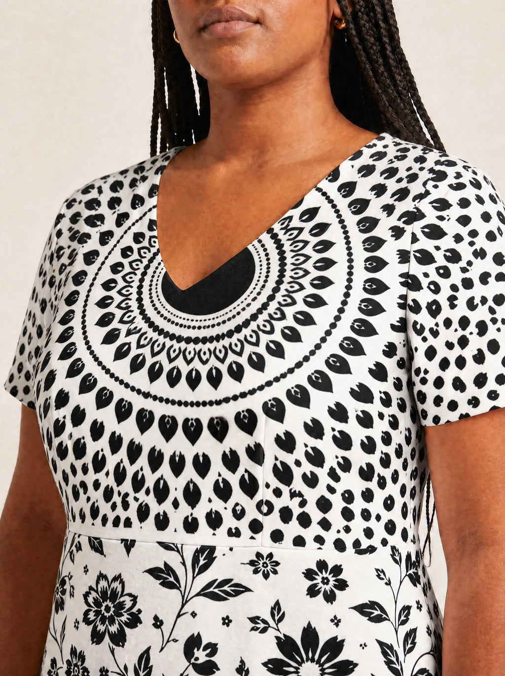 "Mwanga" V Neck Midi Dress