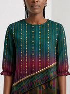 "Lulu" Long Sleeve Maxi Dress — three-quarter view on model