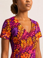 "Waridi" V Neck Midi Dress