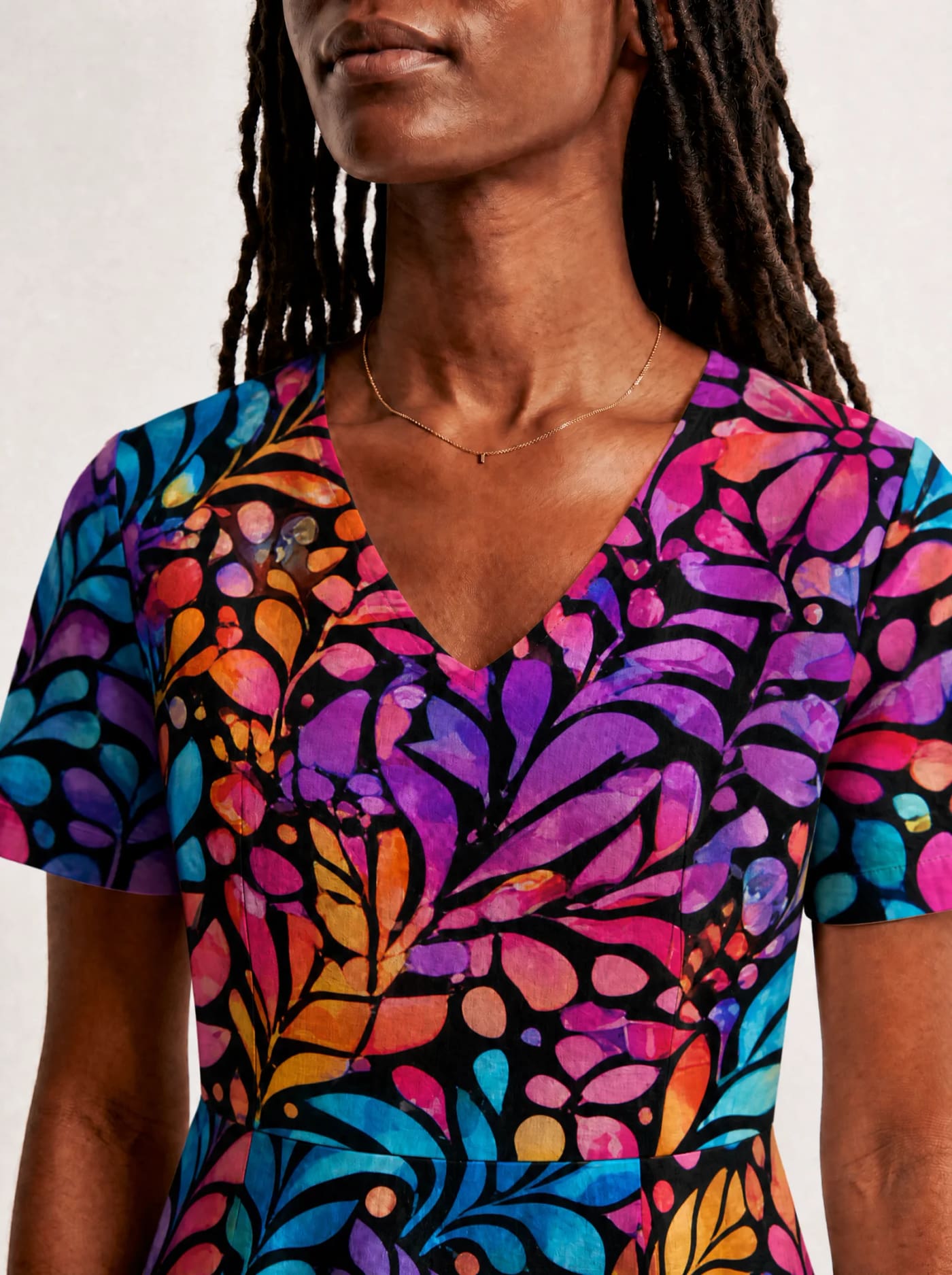 "Rangi" V Neck Midi Dress Promo