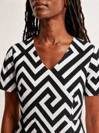 "Zamu" V Neck Midi Dress Promo