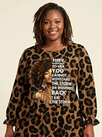 "Unstoppable" Brown Leopard Long Sleeve Maxi Dress