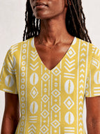 "Oshun Dhahabu" V Neck Midi Dress Promo