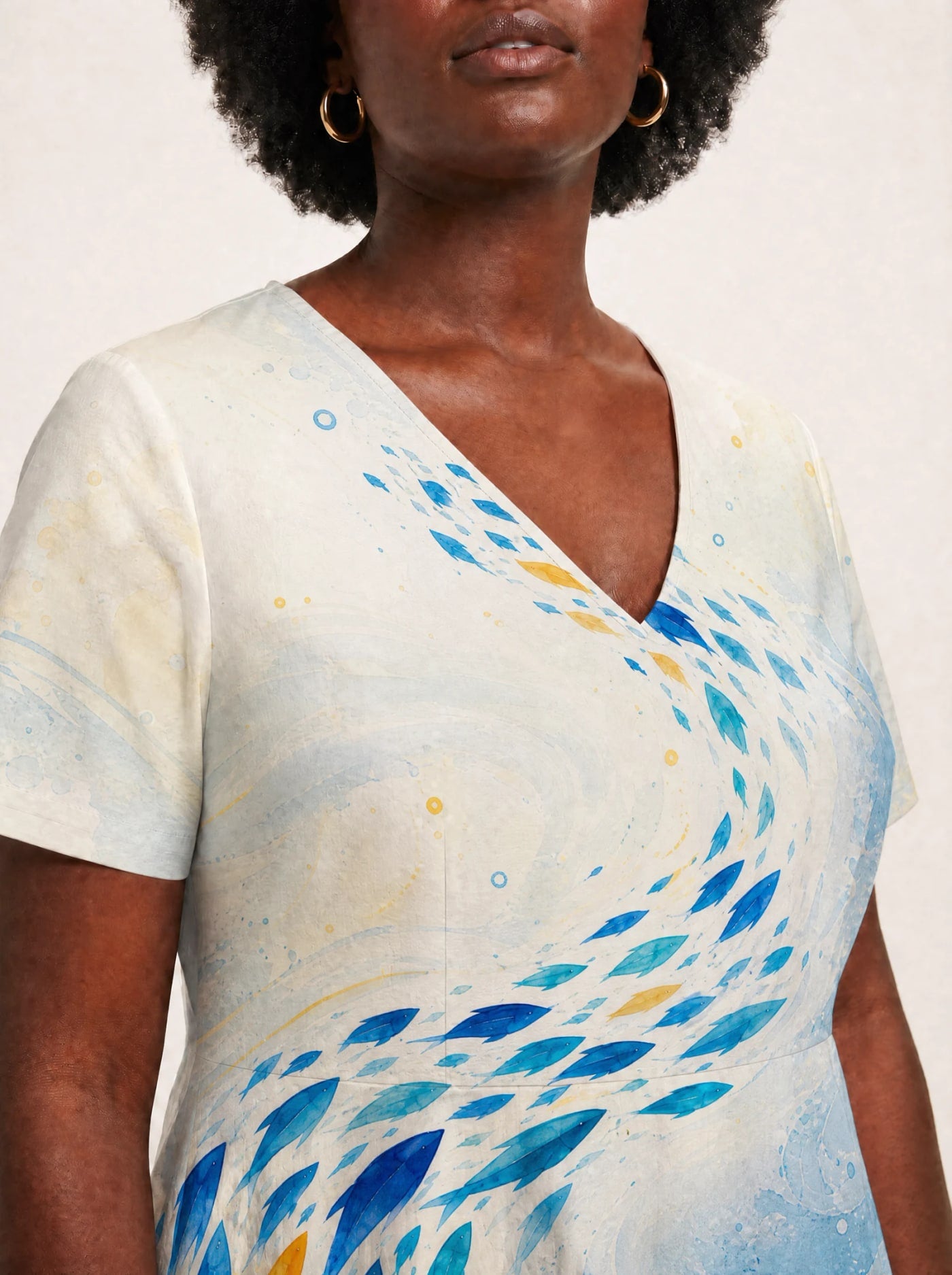 "Samaki" V Neck Midi Dress Promo