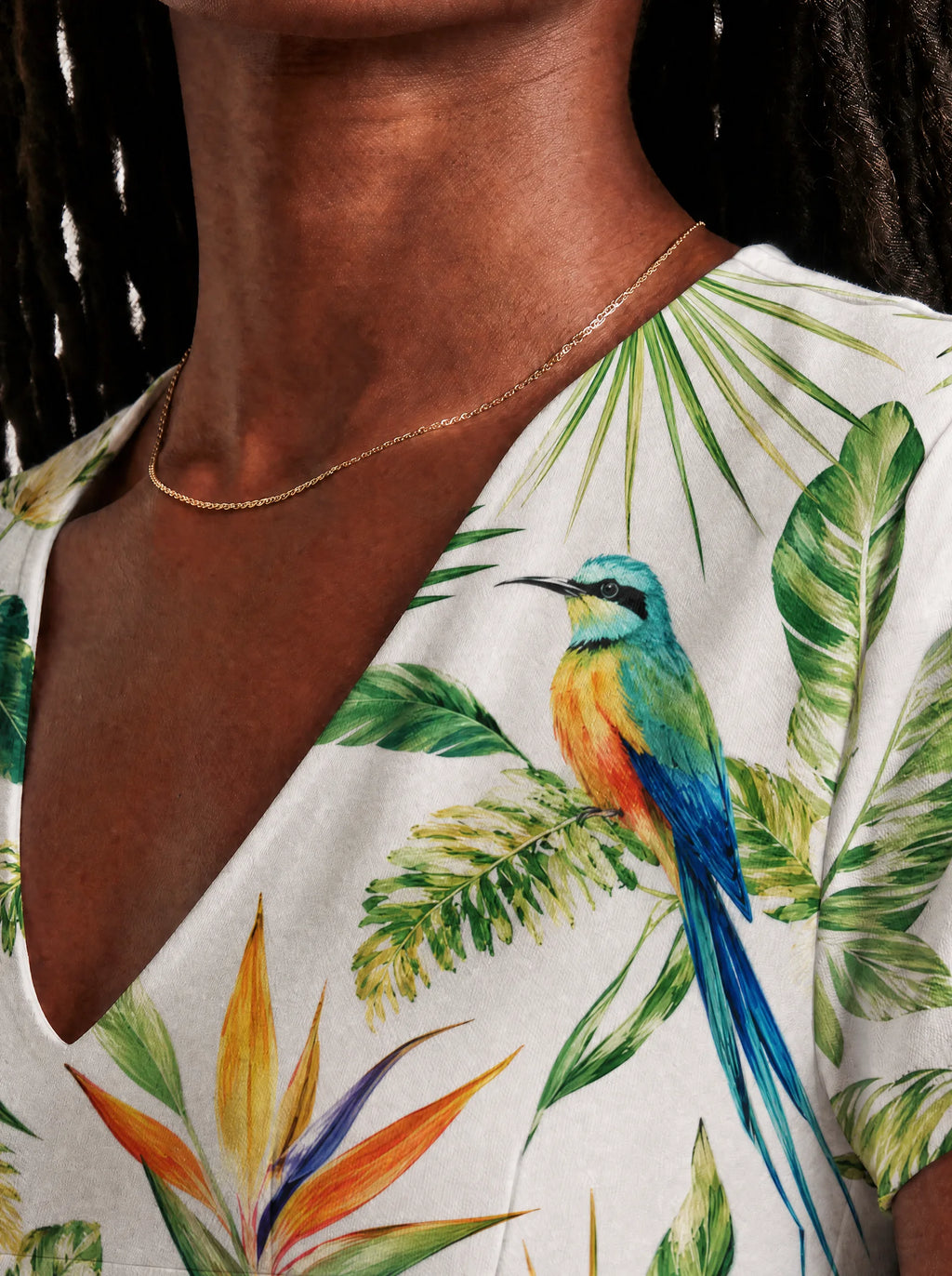 "Ndege" V Neck Midi Dress