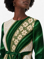 "Maile" Long Sleeve Midaxi Dress — three-quarter view on model