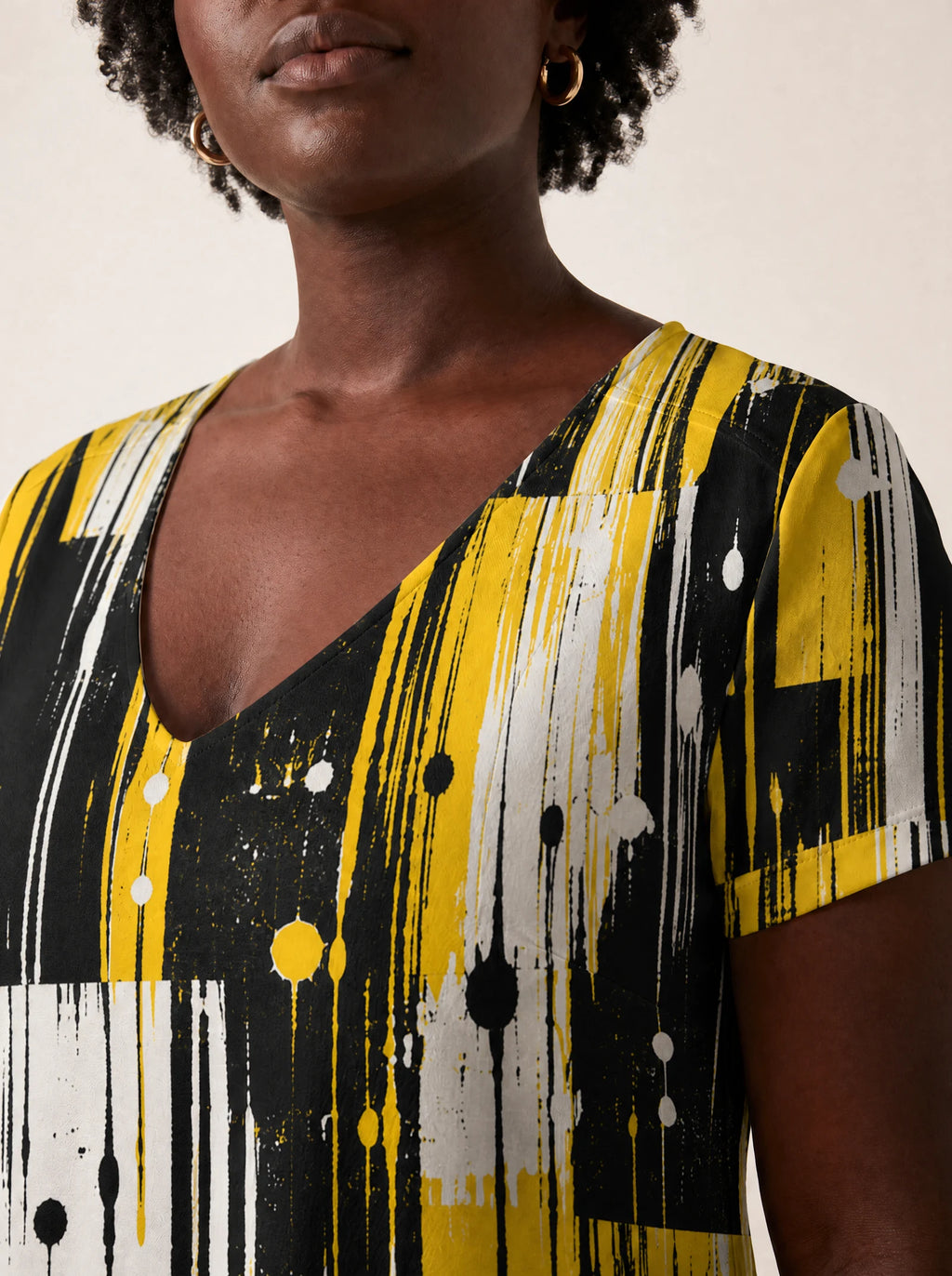 "Mvua" V Neck Midi Dress