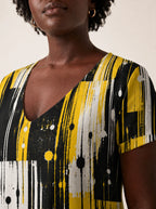 "Mvua" V Neck Midi Dress