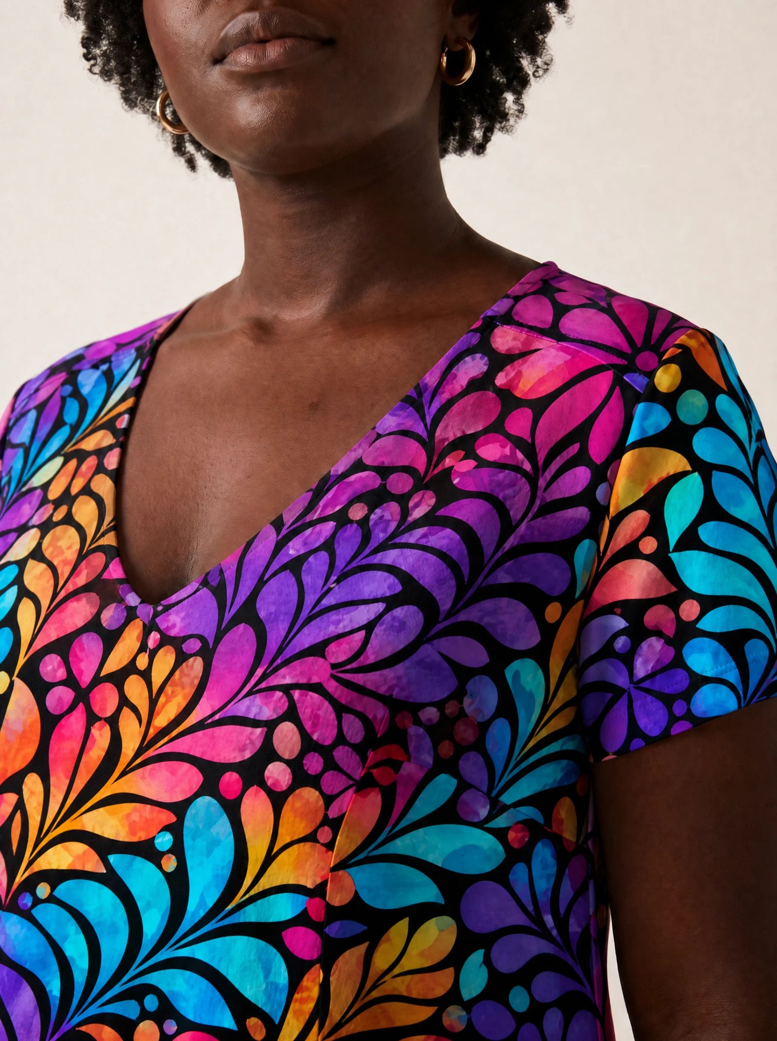 "Rangi" V Neck Midi Dress