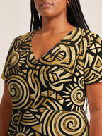 "Sahara" V Neck Midi Dress