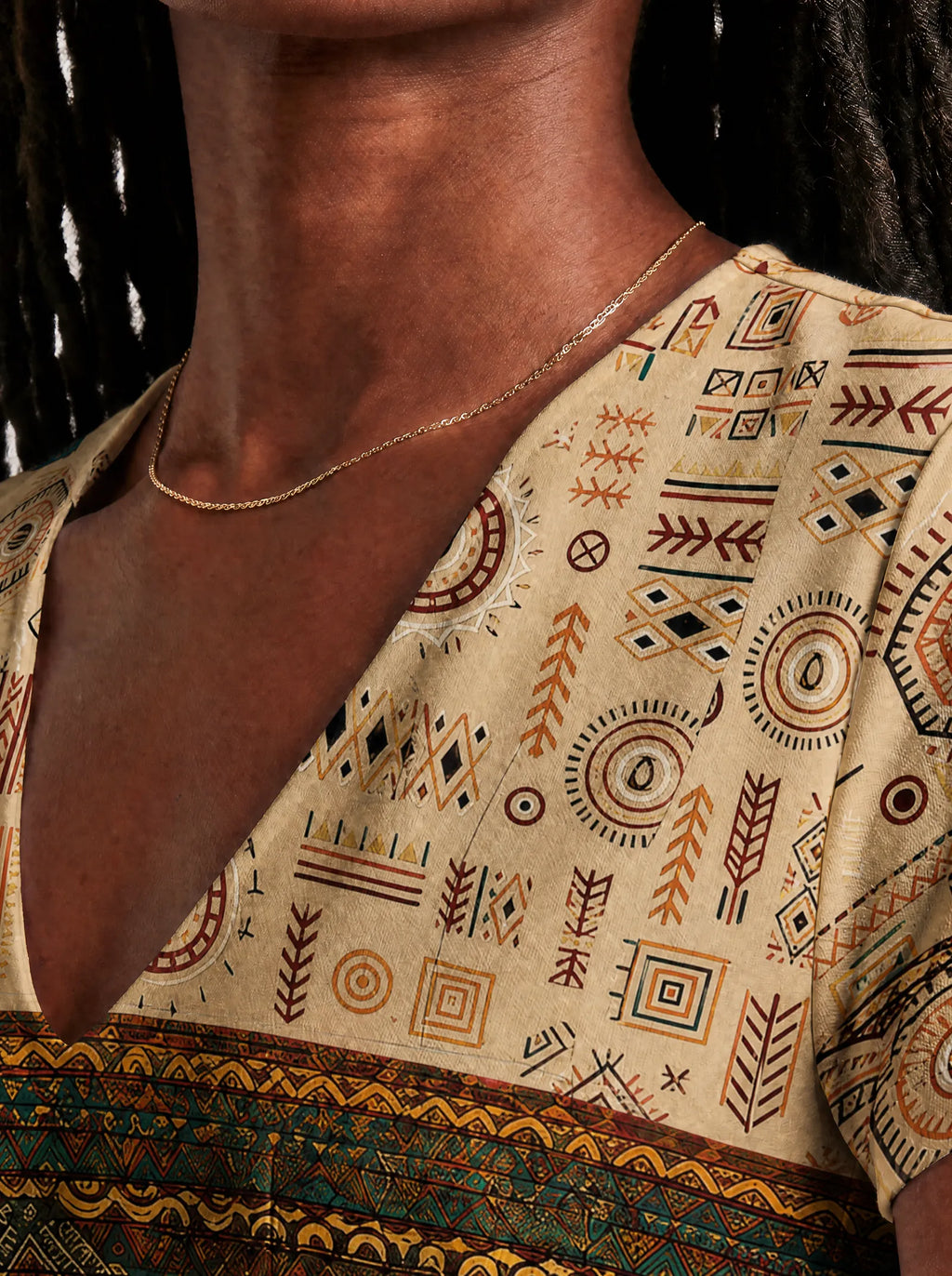 "Mto" V Neck Midi Dress