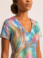 "Almasi" V Neck Midi Dress