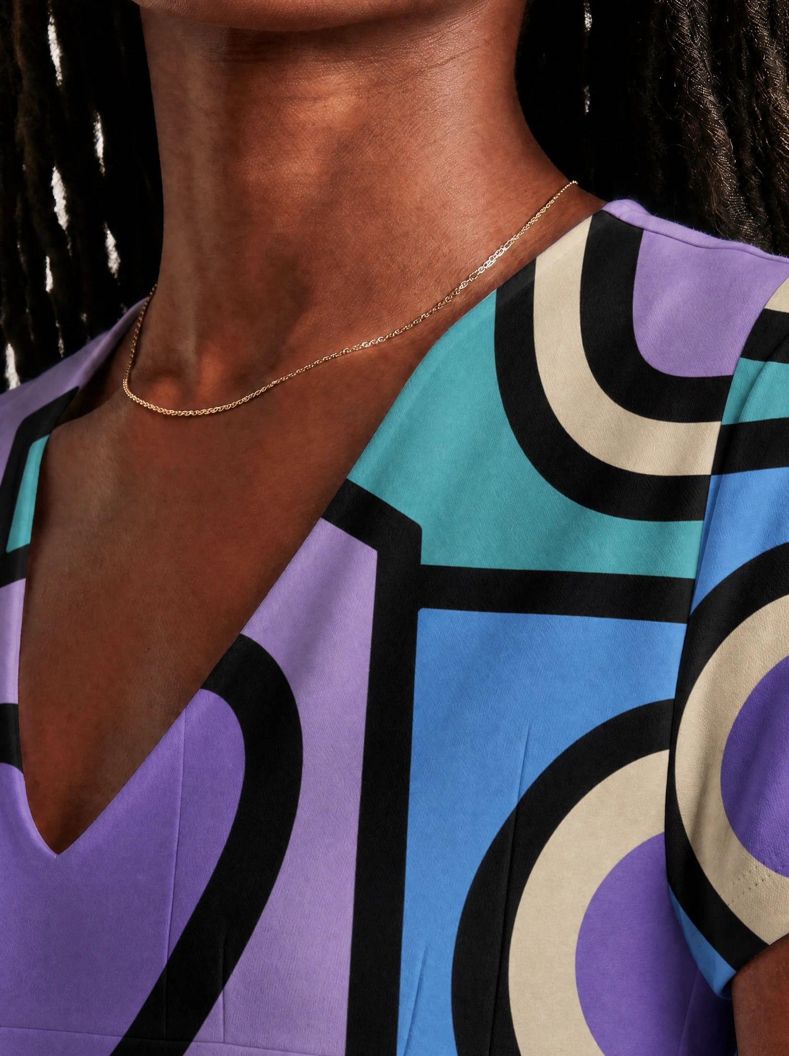 "Sanaa" V Neck Midi Dress