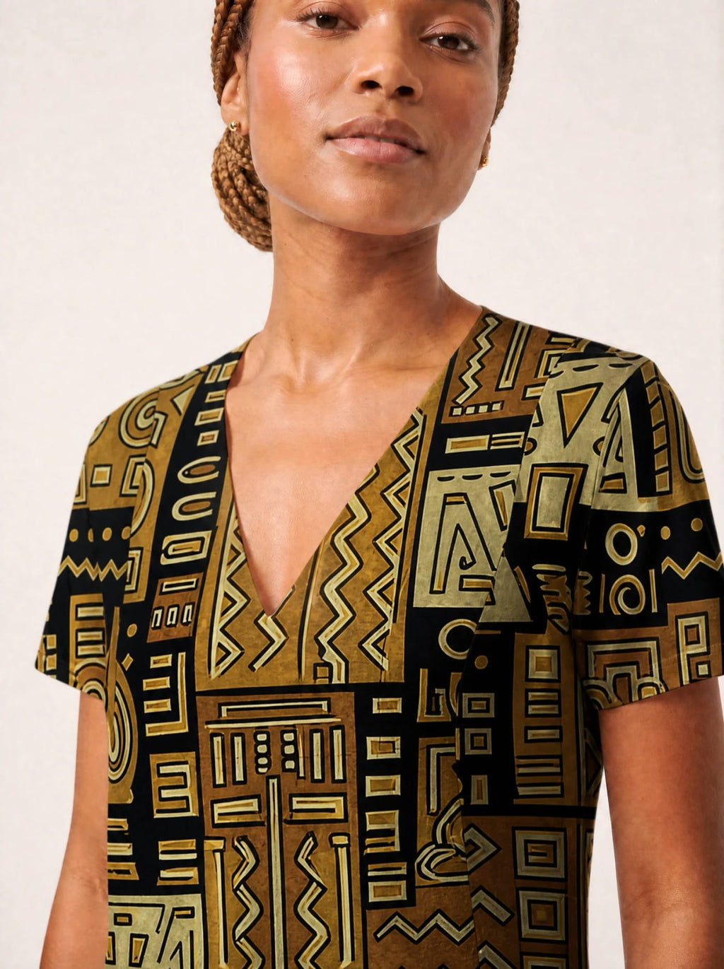 "Sankofa" V Neck Midi Dress Promo