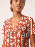 "Oshun Kijani" V Neck Midi Dress Promo