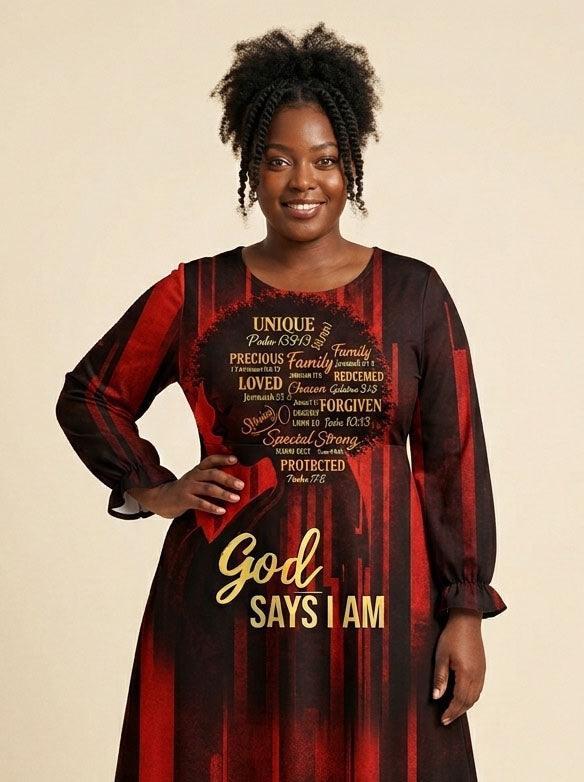 "Asante" Long Sleeve Maxi Dress