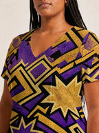 "Sheba" V Neck Midi Dress
