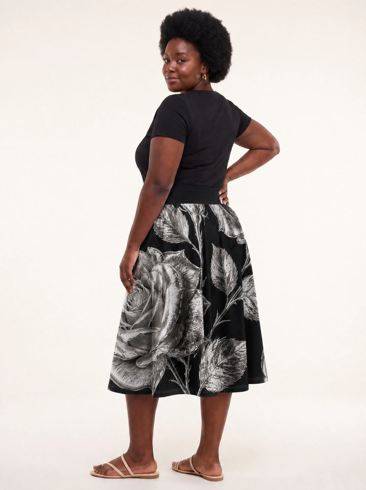 "Usiku" Twirl Skirt — styled on model