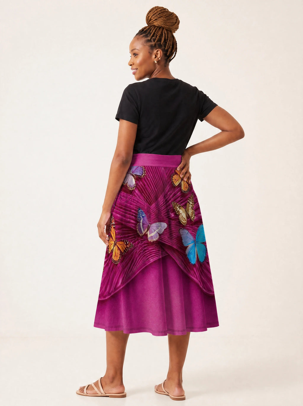 "Kipepeo" Twirl Skirt — styled on model