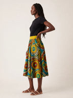 "Taji" Twirl Skirt — side profile on model