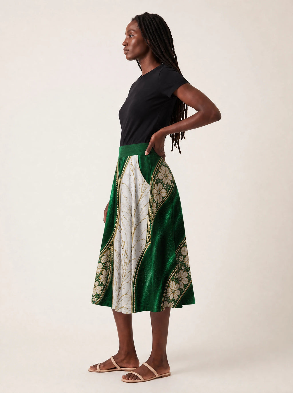 "Maile" Twirl Skirt — styled on model