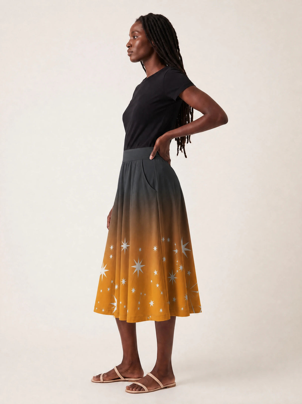 "Nuru" Twirl Skirt — styled on model