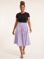 "Zambarau" Twirl Skirt — styled on model