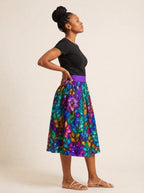 "Upinde" Twirl Skirt — side profile on model