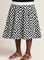"Zamu" Twirl Skirt — close-up of the hem at mid-calf