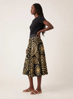 "Sahara" Twirl Skirt — side profile on model