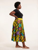"Njano" Twirl Skirt — styled on model