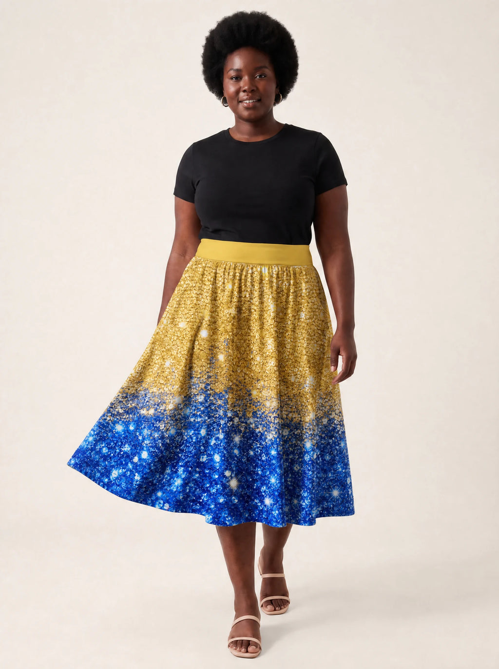 "Angaza" Twirl Skirt — styled on model
