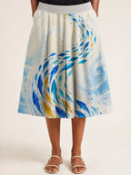 "Samaki" Twirl Skirt — close-up of the hem at mid-calf