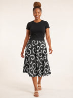 "Duara" Twirl Skirt — walking, skirt in motion