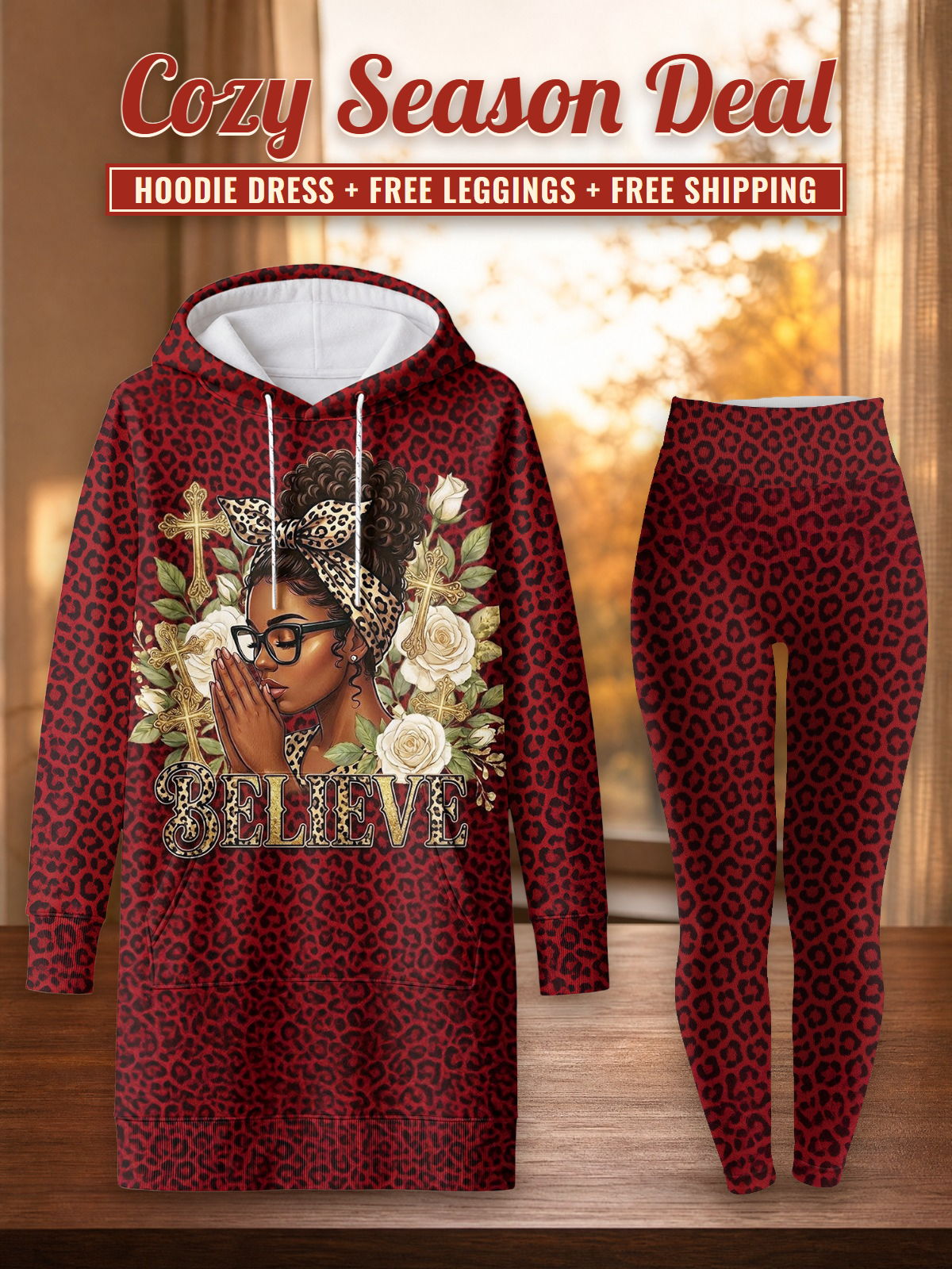 "Imani" Rouge Hoodie Dress & Leggings Deal – Cozy Season Deal: hoodie dress + free leggings + free shipping