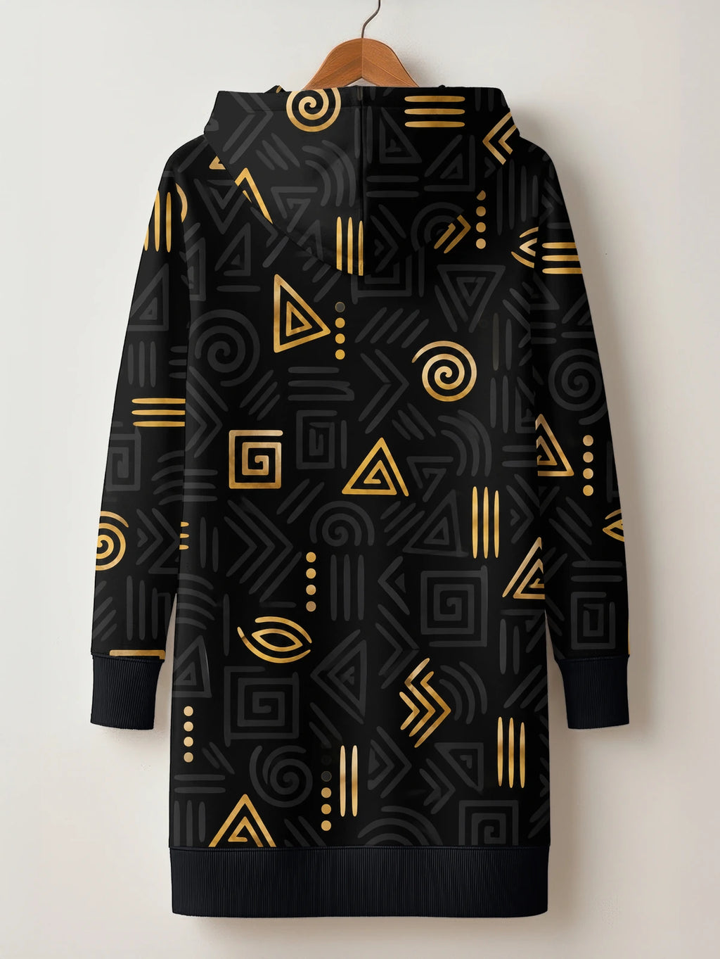 "Ishara" Hoodie Dress — back flat