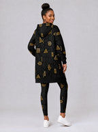 "Ishara" Leggings — back view on model, styled with the matching hoodie dress