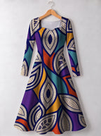 "Johari" Long Sleeve Sweetheart Midi Dress — back view