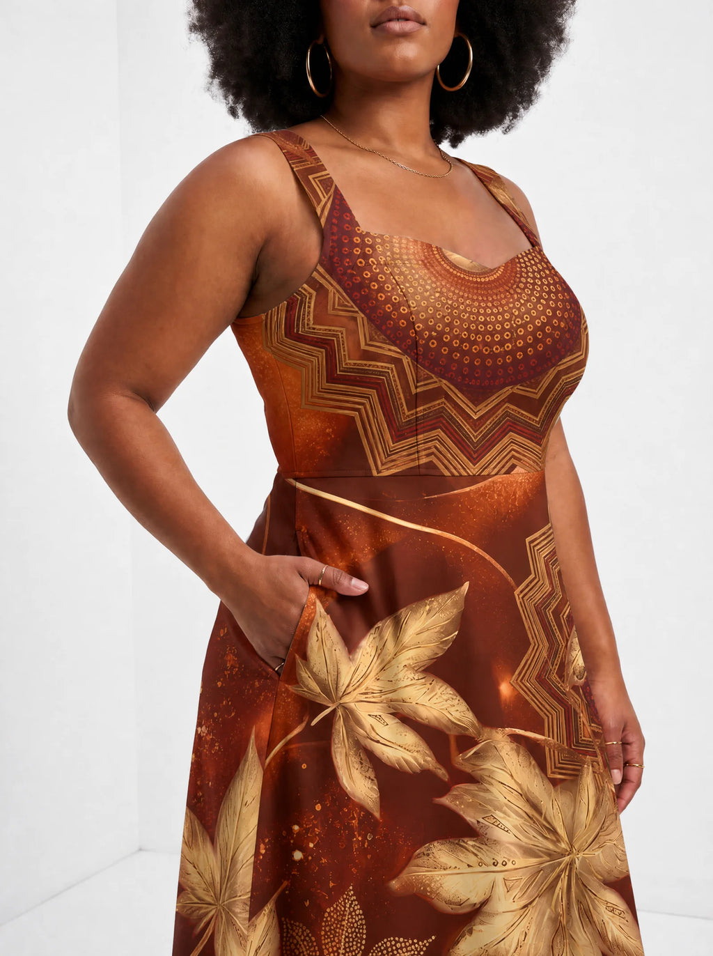 "Joto" Corset Dress — close-up of the bodice and the in-seam side pocket